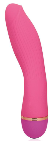 Розовый изогнутый вибромассажер Cosmo - 13 см. - 0