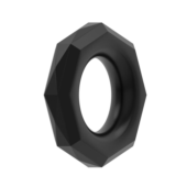 Черное эрекционное кольцо с гранями POWER PLUS Cockring - 0