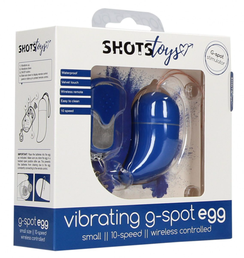Синее виброяйцо Small Wireless Vibrating G-Spot Egg - 1