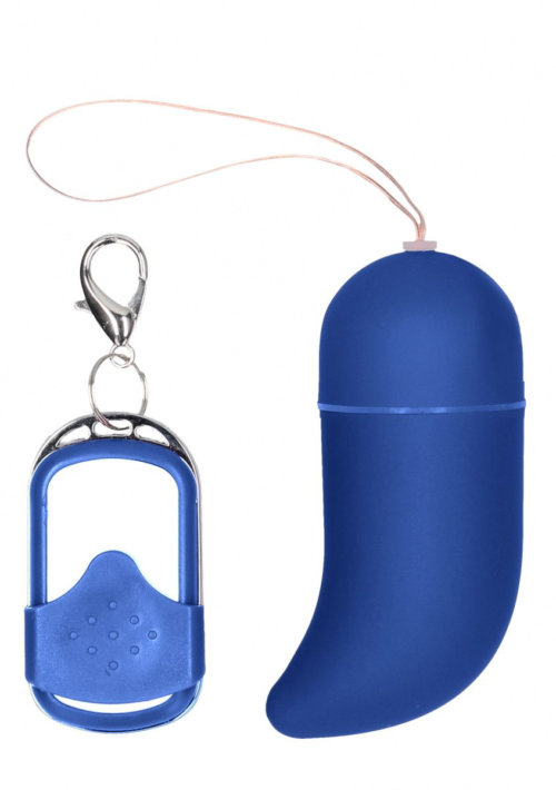 Синее виброяйцо Medium Wireless Vibrating G-Spot Egg с пультом - 7,5 см. - 0
