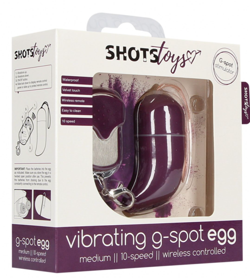 Фиолетовое виброяйцо Medium Wireless Vibrating G-Spot Egg с пультом - 7,5 см. - 1