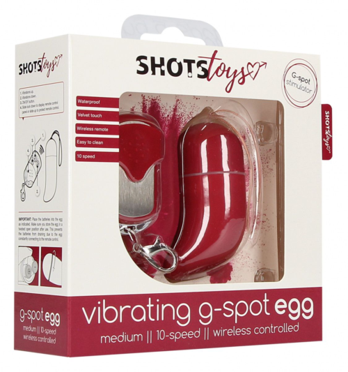 Красное виброяйцо Medium Wireless Vibrating G-Spot Egg с пультом - 7,5 см. - 1
