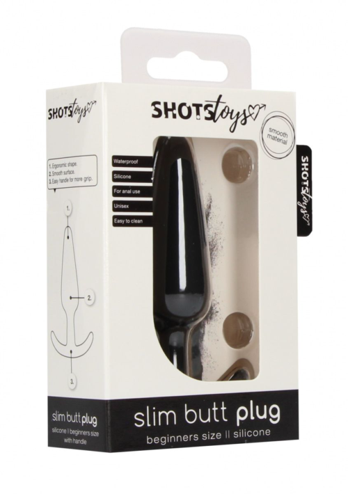 Черная анальная пробка для ношения Slim Butt Plug - 8,3 см. - 1