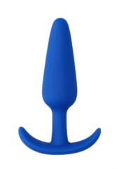 Синяя анальная пробка для ношения Slim Butt Plug - 8,3 см. - 0