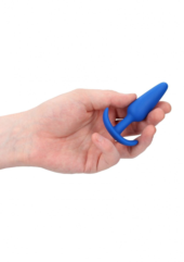 Синяя анальная пробка для ношения Slim Butt Plug - 8,3 см. - 2