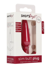 Красная анальная пробка для ношения Slim Butt Plug - 8,3 см. - 1