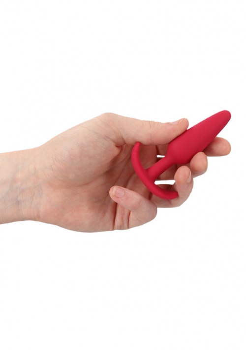 Красная анальная пробка для ношения Slim Butt Plug - 8,3 см. - 2