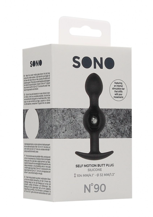 Черная анальная пробка N 90 Self Penetrating Butt Plug - 10,4 см. - 1