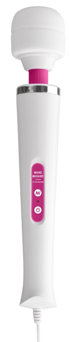 Бело-розовый вибромассажер Wonder Wand - 32 см. - 0