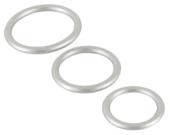 Набор из 3 эрекционных колец под металл Metallic Silicone Cock Ring Set - 2