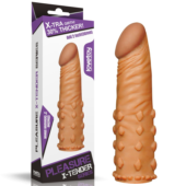 Коричневая насадка-удлинитель Add 2 Pleasure X Tender Penis Sleeve - 18 см. - 1