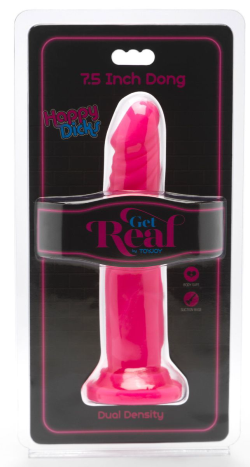 Розовый фаллоимитатор-реалистик на присоске Happy Dicks - 19 см. - 1