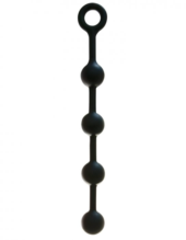 Чёрная анальная цепочка из силикона - 38 см. - 0