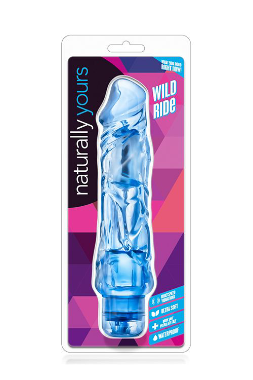 Голубой вибратор-реалистик Wild Ride - 23,5 см. - 1