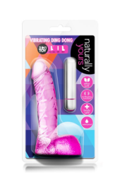 Розовый вибратор-реалистик Vibrating Ding Dong - 16,5 см. - 1