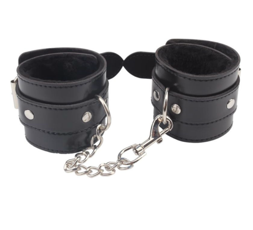 Черные наручники Obey Me Leather Hand Cuffs - 0