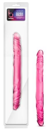 Розовый двусторонний фаллоимитатор 14 Double Dildo - 35,5 см. - 2
