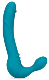 Бирюзовый безремневой страпон Luna Strapless Silicone Dildo - 22,86 см. - 0