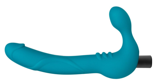 Бирюзовый безремневой страпон Luna Strapless Silicone Dildo - 22,86 см. - 2