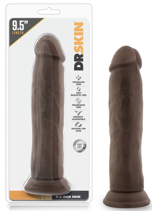 Коричневый фаллоимитатор 9.5 Inch Cock - 22 см. - 1