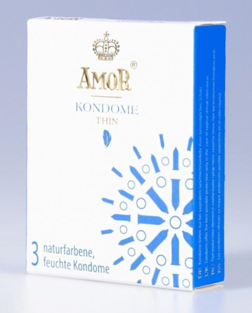 Супертонкие презервативы AMOR Thin - 3 шт. - 0
