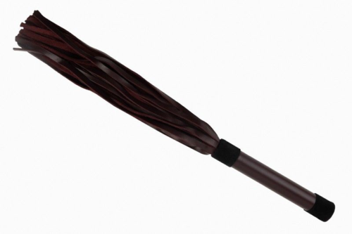 Бордовая многохвостая плеть с ручкой - 43 см. - 1