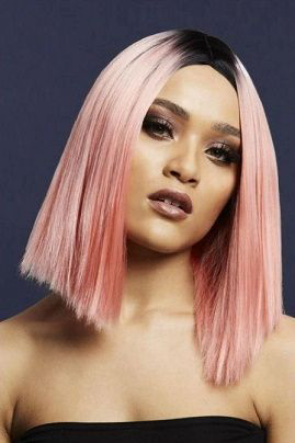 Нежно-розовый парик Кайли - 0