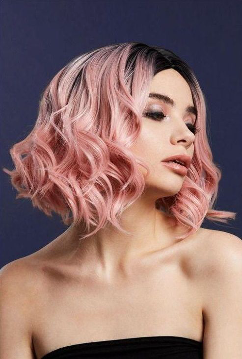 Нежно-розовый парик Кортни - 0