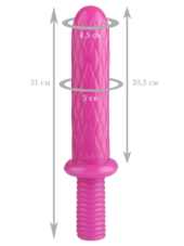 Розовый анальный реалистичный стимулятор с ромбиками - 31 см. - 1