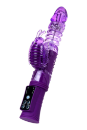 Фиолетовый вибратор-кролик на присоске - 23,5 см. - 0