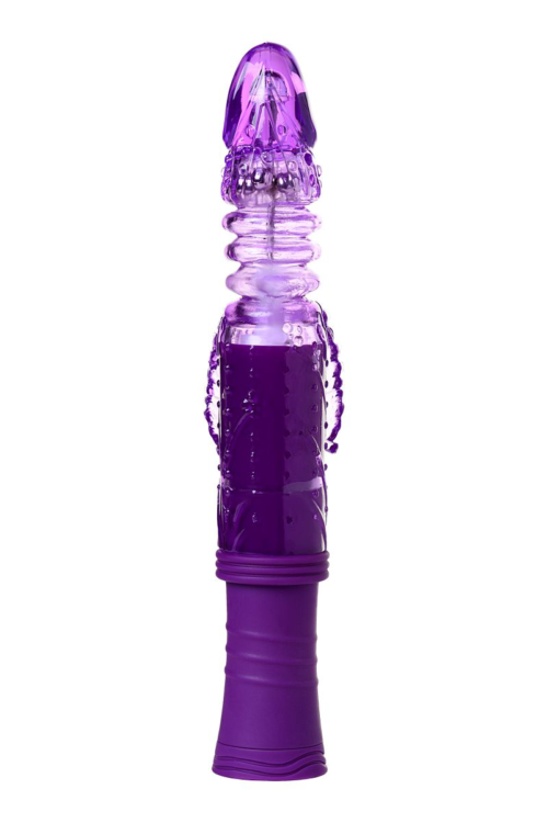 Фиолетовый вибратор-кролик на присоске - 23,5 см. - 7