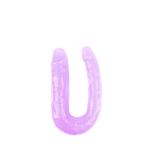 Фиолетовый двусторонний фаллоимитатор Hi-Rubber - 34 см. - 0