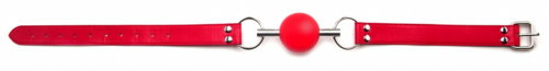 Кляп-шар на красных ремешках Solid Ball Gag - 1
