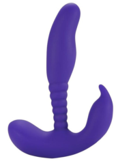 Фиолетовый стимулятор простаты Anal Pleasure Dual Vibrating Prostate Stimulator - 13,5 см. - 0