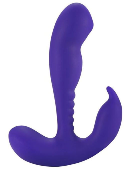 Фиолетовый стимулятор простаты Anal Vibrating Prostate Stimulator with Rolling Ball - 13,3 см. - 0