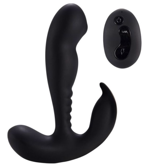 Черный стимулятор простаты Remote Control Prostate Stimulator with Rolling Ball - 13,3 см. - 0