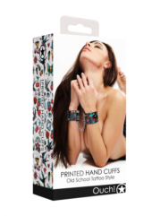 Наручники Printed Hand Cuffs Old School Tattoo Style на цепочке - 3