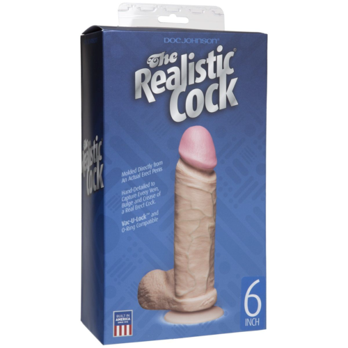 Фаллоимитатор на присоске The Realistic Cock 6” with Removable Vac-U-Lock Suction Cup - 19,8 см - 2