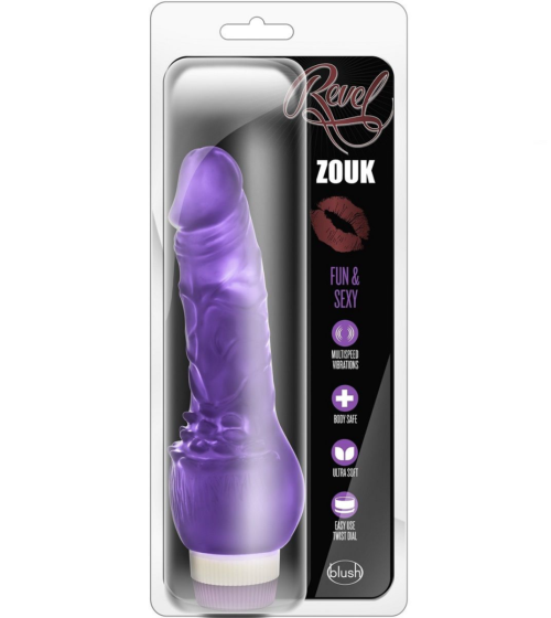 Фиолетовый вибратор Revel Zouk - 19,8 см. - 1
