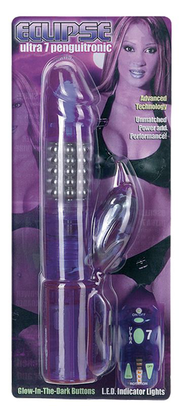 Фиолетовый вибратор с вращающимися металлическими шариками - 1