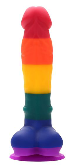 Разноцветный фаллоимитатор-реалистик COLOURFUL DILDO - 17,5 см. - 1