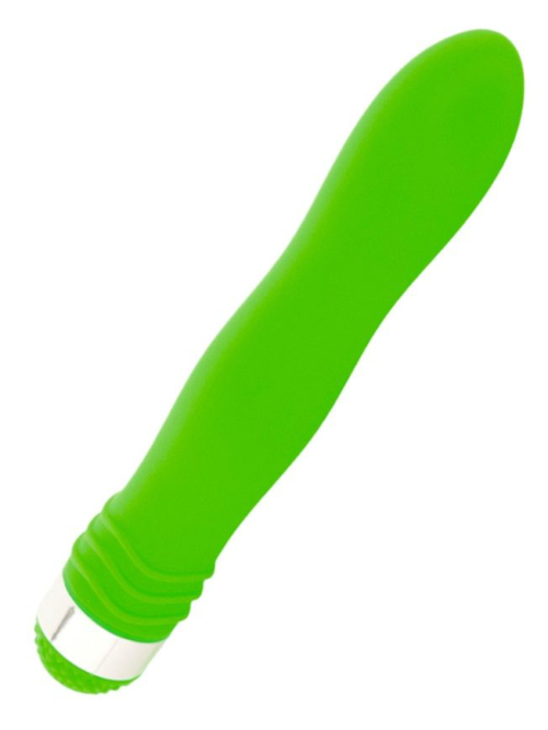 Зеленый водонепроницаемый вибратор - 18 см. - 0