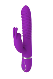 Фиолетовый вибратор-кролик MAGIC BUNNY с ушкакми - 22 см. - 0