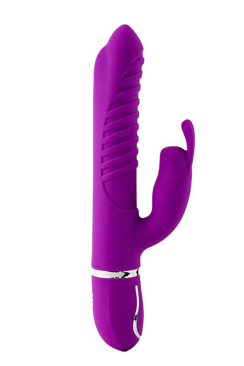 Фиолетовый вибратор-кролик MAGIC BUNNY с ушкакми - 22 см. - 2