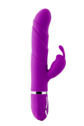 Фиолетовый вибратор-кролик FLORAL FANTASY с ушками - 22 см. - 2