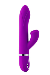 Фиолетовый вибратор-кролик TENDER TULIP с пупырышками - 22 см. - 1