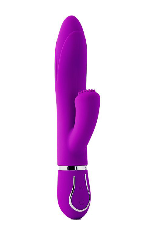 Фиолетовый вибратор-кролик TENDER TULIP с пупырышками - 22 см. - 0