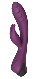 Фиолетовый вибратор-кролик Lepus с ребрышками - 0