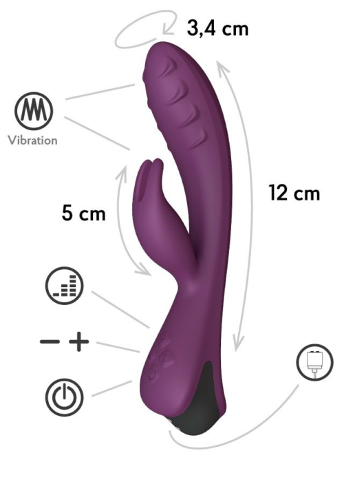 Фиолетовый вибратор-кролик Lepus с ребрышками - 1
