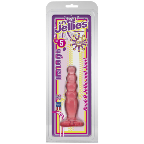 Розовая анальная пробка Crystal Jellies 5 Anal Delight - 14 см. - 1